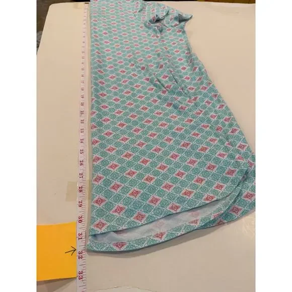 Karen Neuburger Sleep Shirt M Cotton Blend Geometric Gown, coastal grandma - Picture 4 of 5